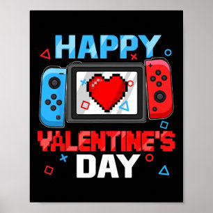 Póster Día de San Valentín Controlador de videojuego Hear