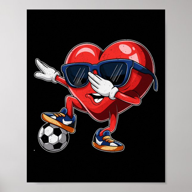 Póster Día de San Valentín Corazón Dabbing Corazón Jugado (Frente)
