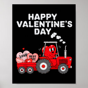 Póster Día de San Valentín Corazón En El Tractor Funny Fa
