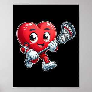 Póster Día de San Valentín Corazón Equipo de Lacrosse Jug