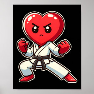 Póster Día de San Valentín Corazón Karate Taekwondo Mma A
