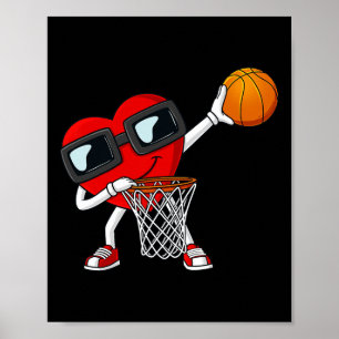 Póster Día de San Valentín Dabbing Heart Holding A Basket