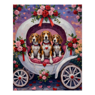 Póster Día de San Valentín de Beagles 