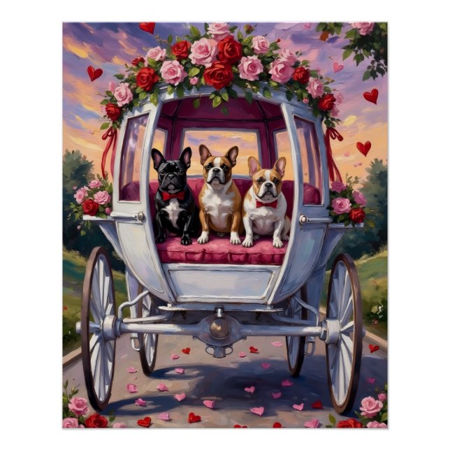 Póster Día de San Valentín de Bulldog Francés  (Anverso)