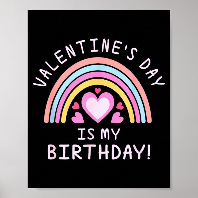 Póster Día de San Valentín de Cumpleaños Arcoíris para Mu (Frente)