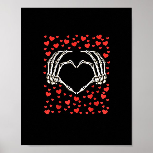 Póster Día de San Valentín de cumpleaños de Skeleton Hand (Frente)