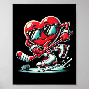 Póster Día de San Valentín De Hockey Sobre Hielo Con Cora