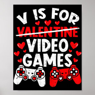 Póster Día de San Valentín de juegos divertidos niños Vis