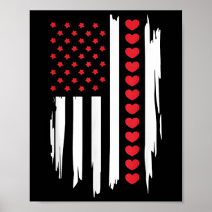 Póster Día de San Valentín de la época Bandera Americana