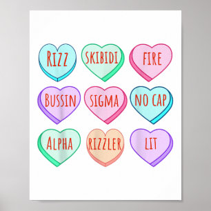 Póster Día de San Valentín De Palabras De Argot Candy Hea
