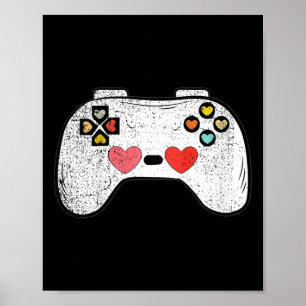 Póster Día de San Valentín del controlador de videojuegos