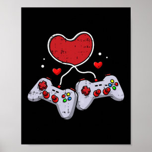 Póster Día de San Valentín del controlador de videojuegos