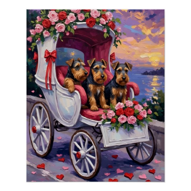 Póster Día de San Valentín del perro Airedale  (Anverso)