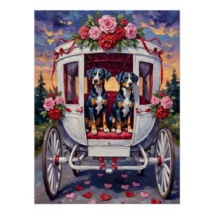 Póster Día de San Valentín del perro Blue Heeler
