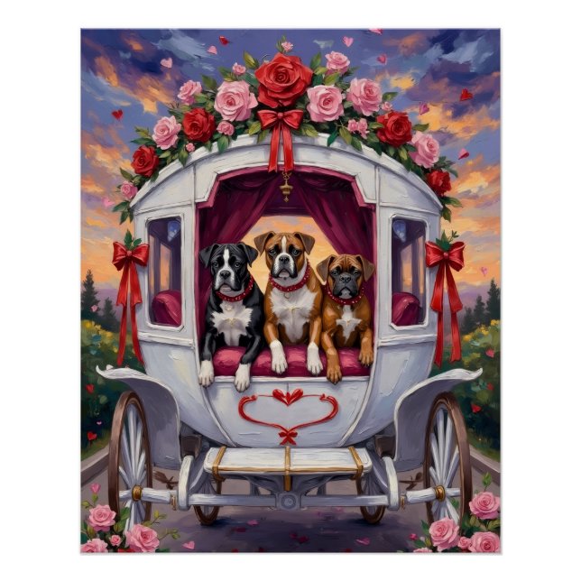 Póster Día de San Valentín del perro boxer  (Anverso)