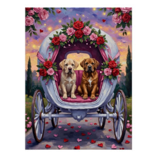 Póster Día de San Valentín del perro Bullmastiff 