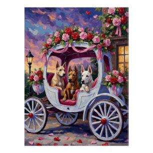 Póster Día de San Valentín del perro Cane Corso