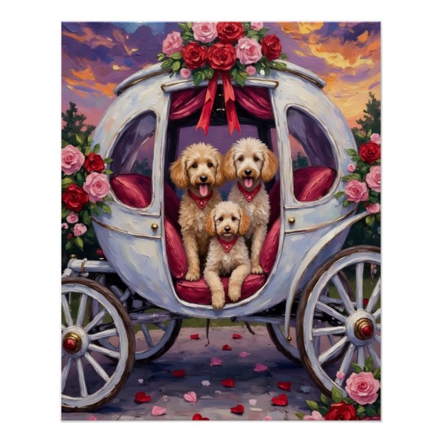 Póster Día de San Valentín del perro caniche  (Anverso)