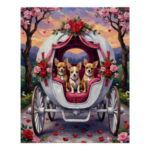 Póster Día de San Valentín del perro Chihuahua