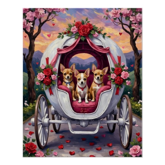 Póster Día de San Valentín del perro Chihuahua (Anverso)
