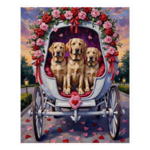 Póster Día de San Valentín del perro labrador 