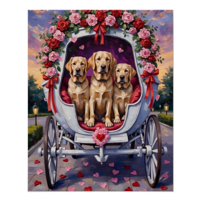Póster Día de San Valentín del perro labrador  (Anverso)