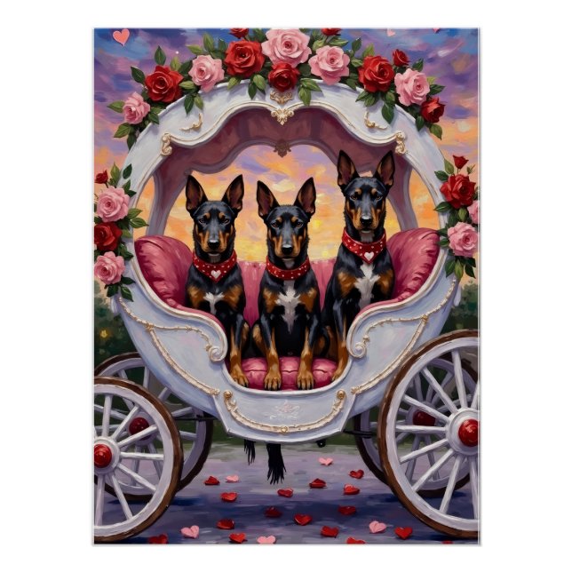 Póster Día de San Valentín del perro Malinois Belga (Anverso)
