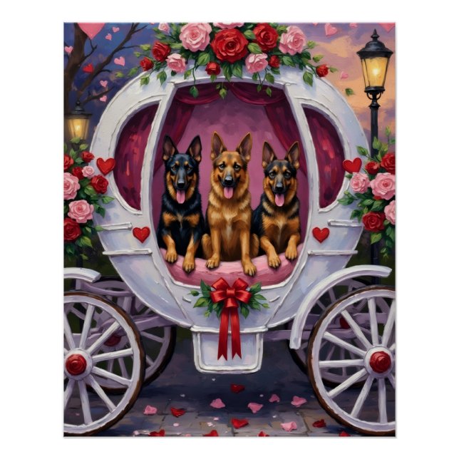Póster Día de San Valentín del perro pastor alemán  (Anverso)