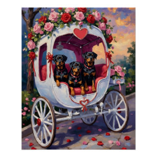 Póster Día de San Valentín del perro Rottweiler