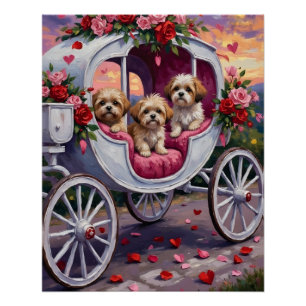 Póster Día de San Valentín del perro Shih Tzu