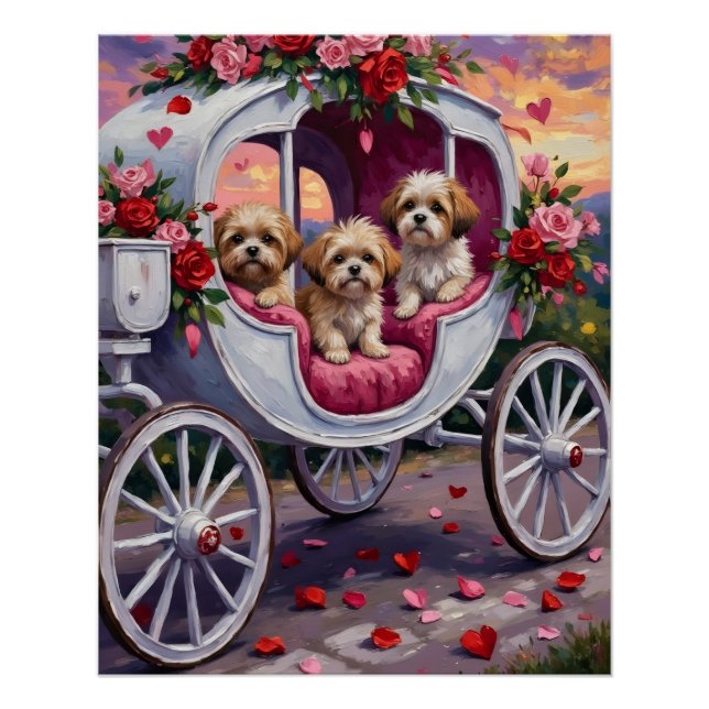 Póster Día de San Valentín del perro Shih Tzu (Anverso)