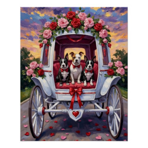 Póster Día de San Valentín del Perro Staffordshire Americ