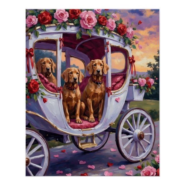 Póster Día de San Valentín del perro Vizsla (Anverso)