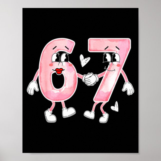 Póster Día de San Valentín divertido 6 7 Seis Siete Meme  (Frente)