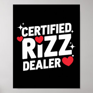 Póster Día de San Valentín divertido Certificado Rizz Dea