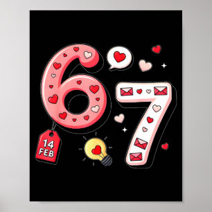 Póster Día de San Valentín divertido Seis Siete 6 7 argot