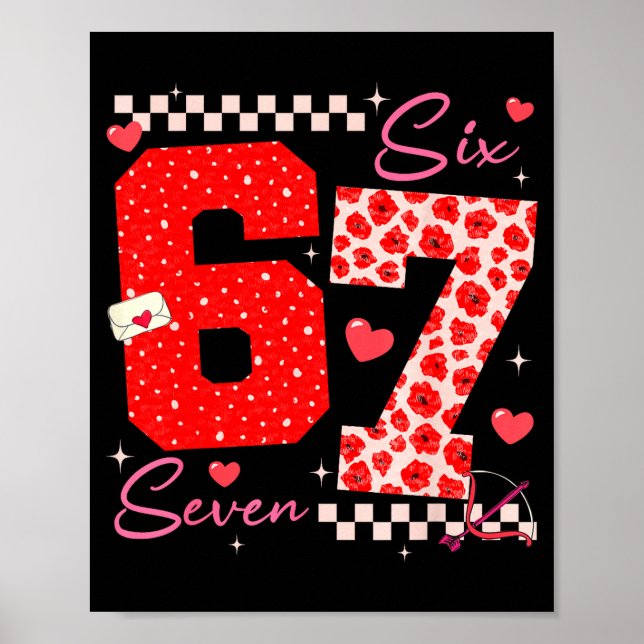 Póster Día de San Valentín Divertido Seis Siete 6 7 Meme  (Frente)