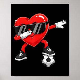 Póster Día de San Valentín Fútbol Corazón Dab Fútbol Homb