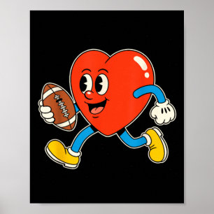Póster Día de San Valentín Fútbol Corazón Hombres Niños