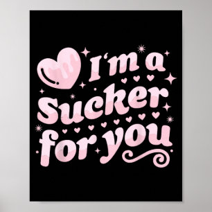 Póster Día de San Valentín juego de palabras soy un tonto