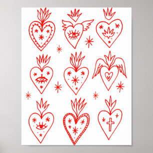 Póster Día de San Valentín Milagro Gótico Mexicano Sagrad
