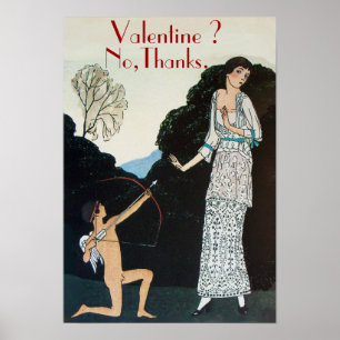 PÓSTER DÍA DE SAN VALENTÍN ? NO, GRACIAS / RETRO ANTI DÍA