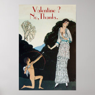 PÓSTER DÍA DE SAN VALENTÍN ? NO, GRACIAS / RETRO ANTI DÍA