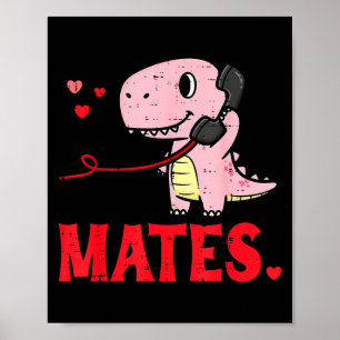Póster Día de San Valentín Parejas Almas Gemelas Dinos Co