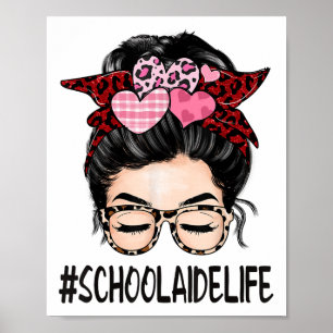 Póster Día de San Valentín que asisten a la escuela calif