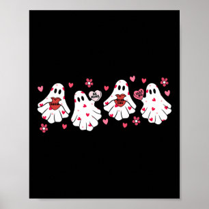 Póster Día de San Valentín retro, burro fantasma, espanto