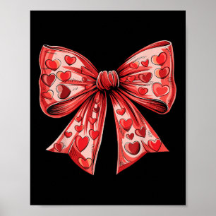 Póster Día de San Valentín Retro Coquette Bow Mujeres Niñ
