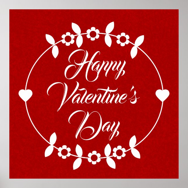 Póster Día de San Valentín Rojo y Blanco (Frente)