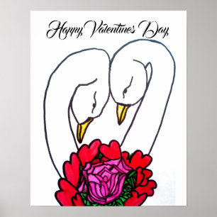 PÓSTER DÍA DE SAN VALENTÍN SWANS POSTER