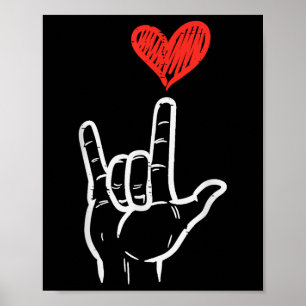 Póster Día de San Valentín Te Amo Rótulo De Mano A La Muj